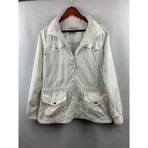Women's Vintage Y2K Larry Levine White Wind Breaker Jacket  Size XS